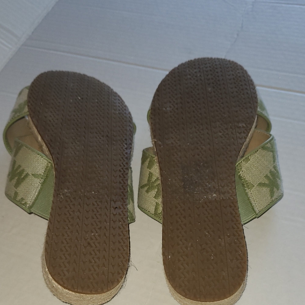 Michael Kors Logo Olive Green Women's Sandals - Picture 6 of 9